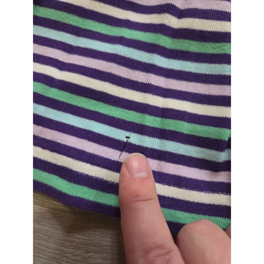 Hanna Andersson Purple Striped Dress Long Sleeve Buttons Girls 110 US 5 - read